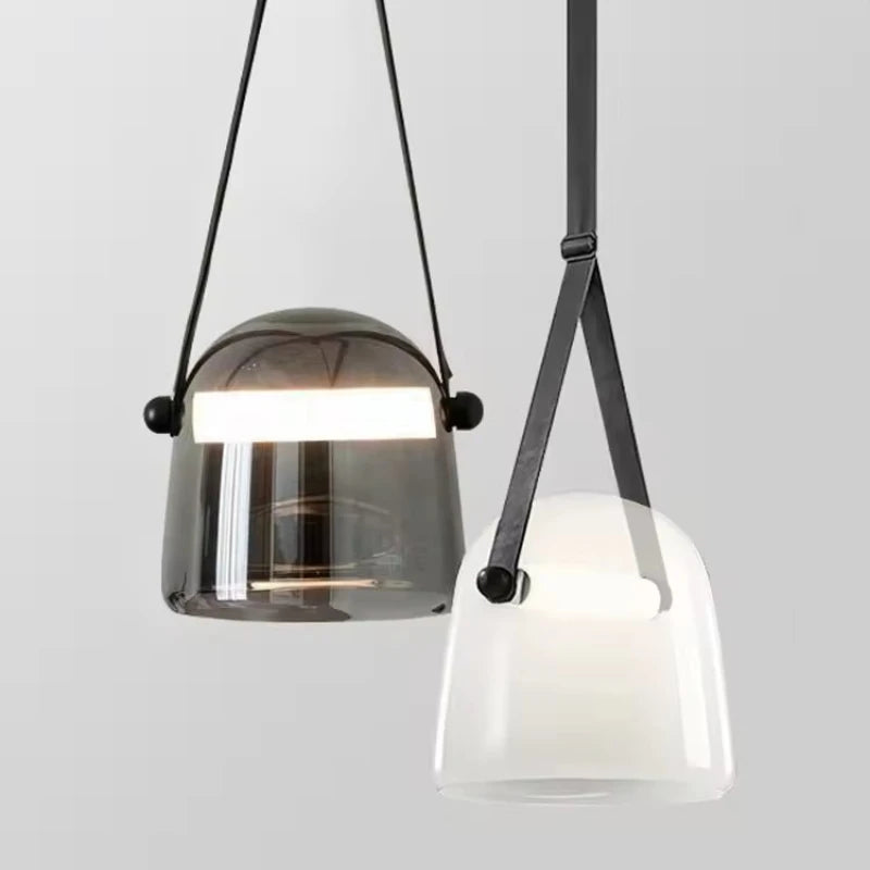 Helena Art Deco Leather LED Chandelier