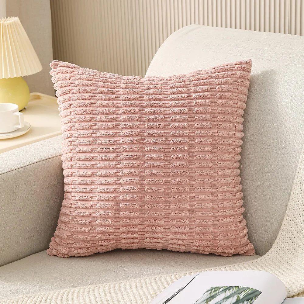 Corduroy Boho Grön Stripe Cushion Covers