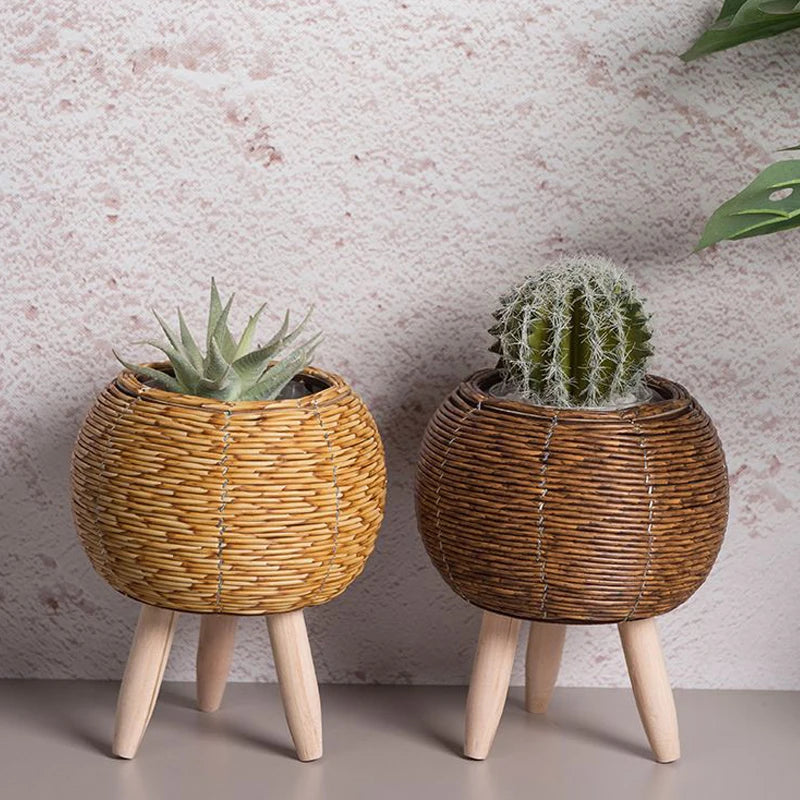 Lunda Rattan Planter Stand