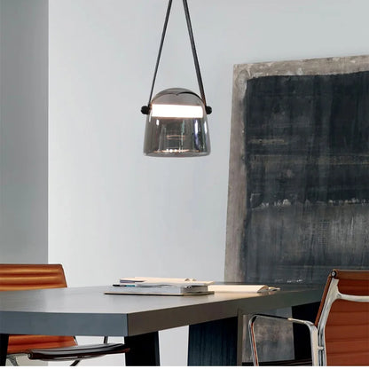 Helena Art Deco Leather LED Chandelier
