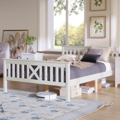 Sigrid Pine Wood Bed Frame with X-Headboard