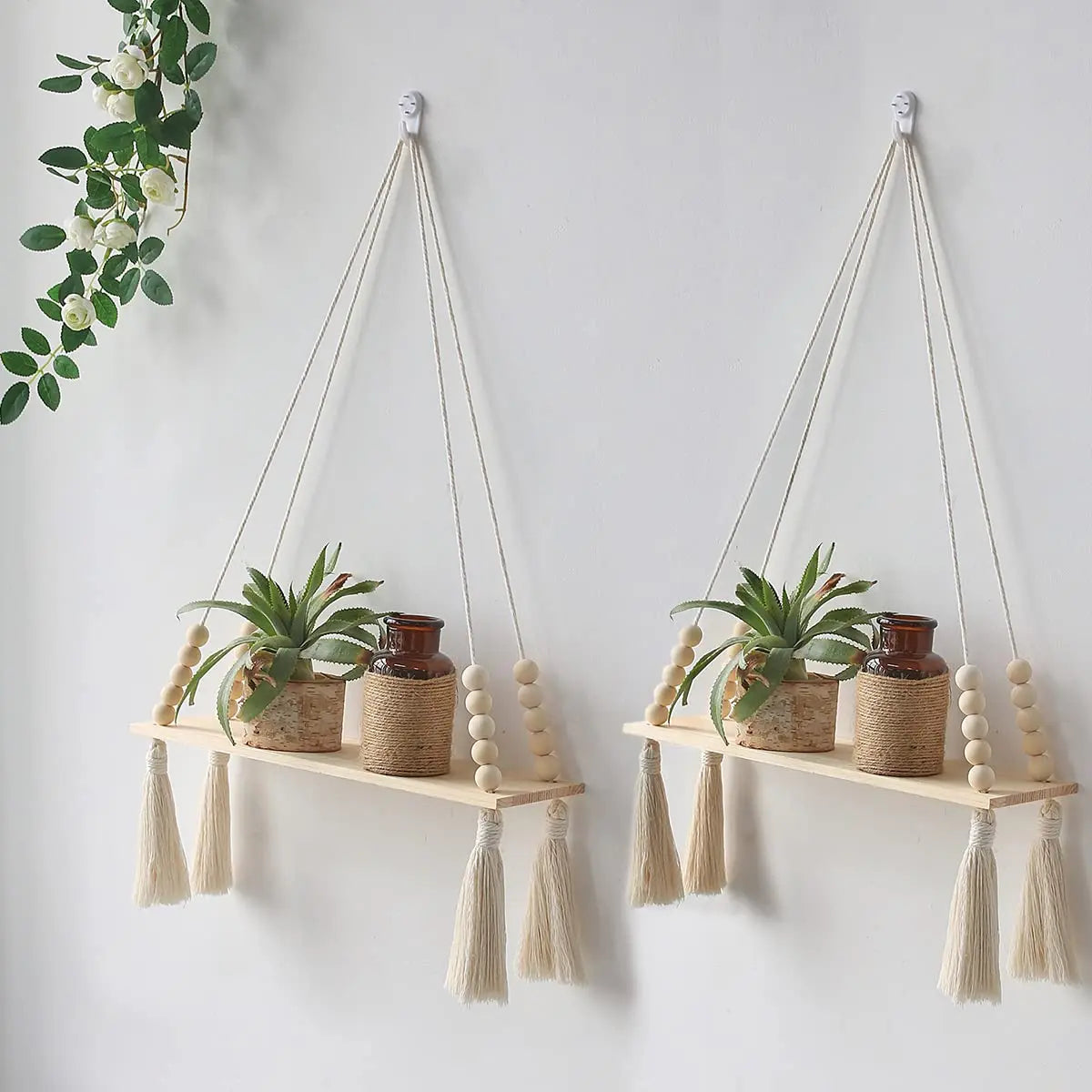 Halden Macrame Wall Hanging Shelf