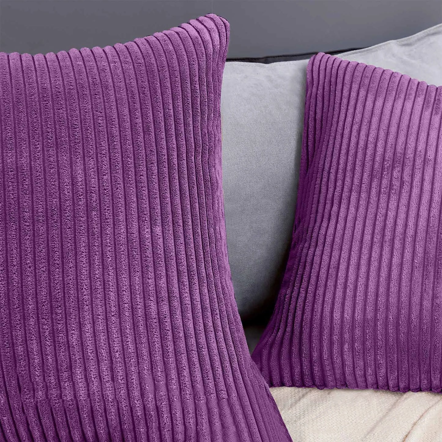 Ljusnande Corduroy Boho Cushion Cover Set